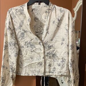 Jon & Anna Women's Floral Top - Cream and Black